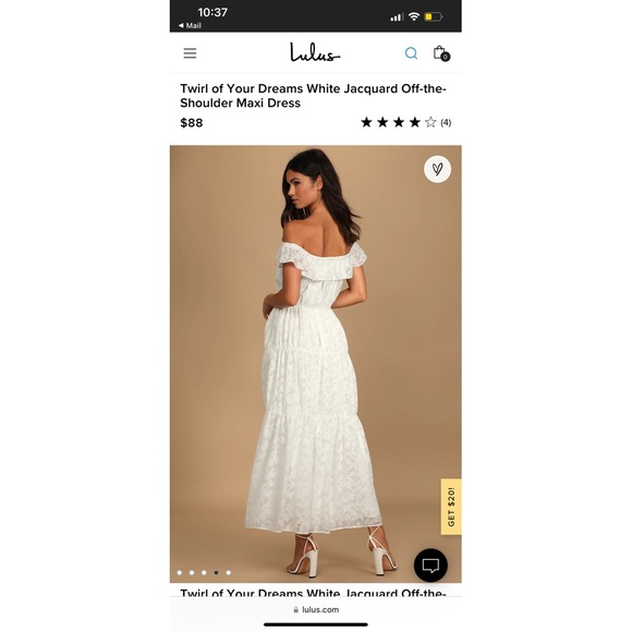 Twirl of Your Dreams Off Shoulder Maxi (Size Medium) - Picture 2 of 5